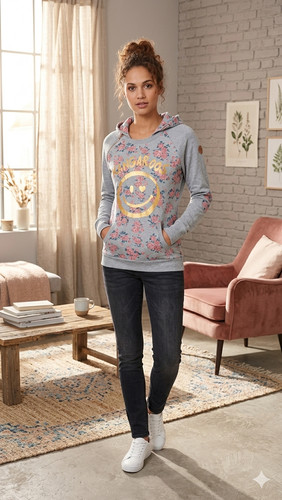Kangaroos hoodie blumenprint - hoodie, &