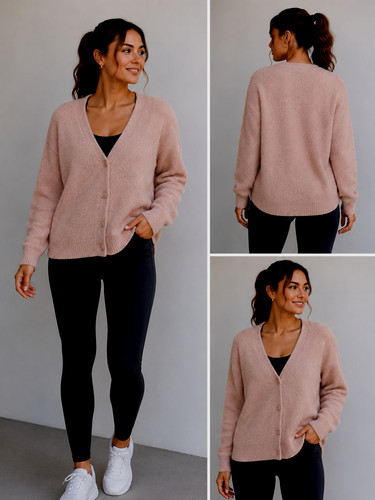Yaya weiche strickjacke rose - weiche,